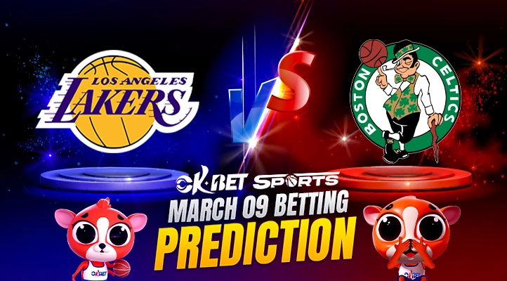 a nba logo and match up between los angeles lakers vs boston celtics